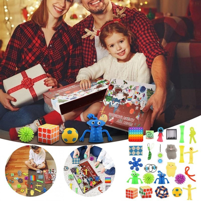 Advent Calendar Fidget Toys, Flippy, Model Craciun, Multicolor [3]