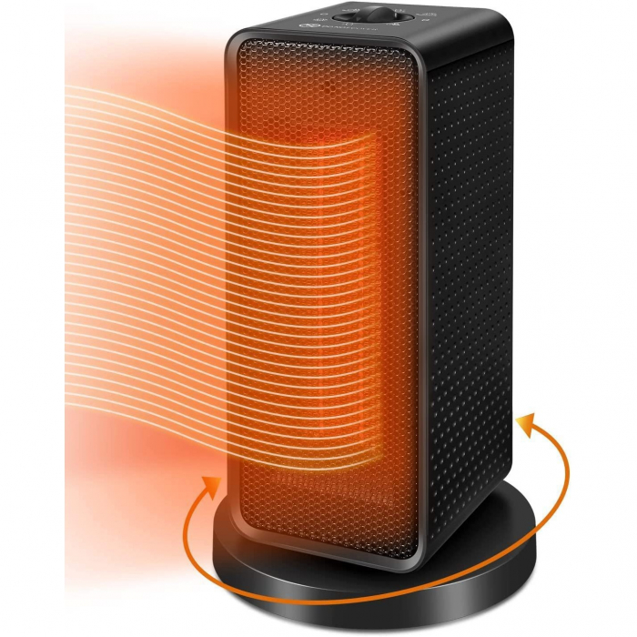 Aeroterma / Radiator Flippy, 1200 W, 2 trepte de putere, termostat reglabil, Negru [6]