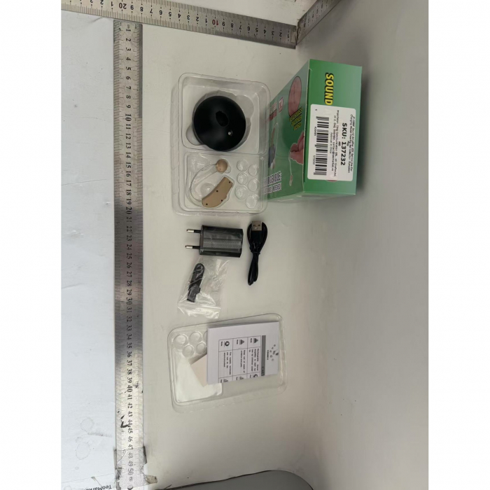 Aparat Auditiv BTE Reincarcabil, Flippy, JZ-1088F, Aparat Auditiv Auxiliar cu Statie de Incarcare, In EAR, Amplificator de Sunet, din ABS Silicon, Bej [6]