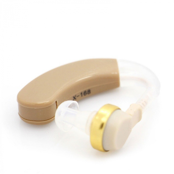 Aparat Auditiv, Flippy, X-168, Aparat pentru Auz Perfect, fixare usoara, Amplificator de sunet in ear, Baterie inclusa pentru Canalul Auditiv, Bej [1]