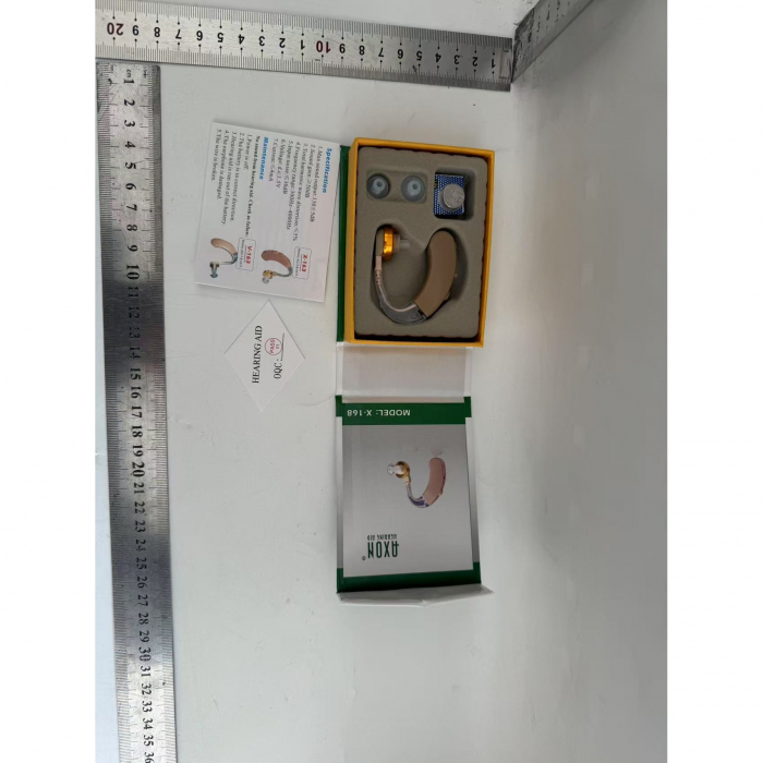 Aparat Auditiv, Flippy, X-168, Aparat pentru Auz Perfect, fixare usoara, Amplificator de sunet in ear, Baterie inclusa pentru Canalul Auditiv, Bej [2]