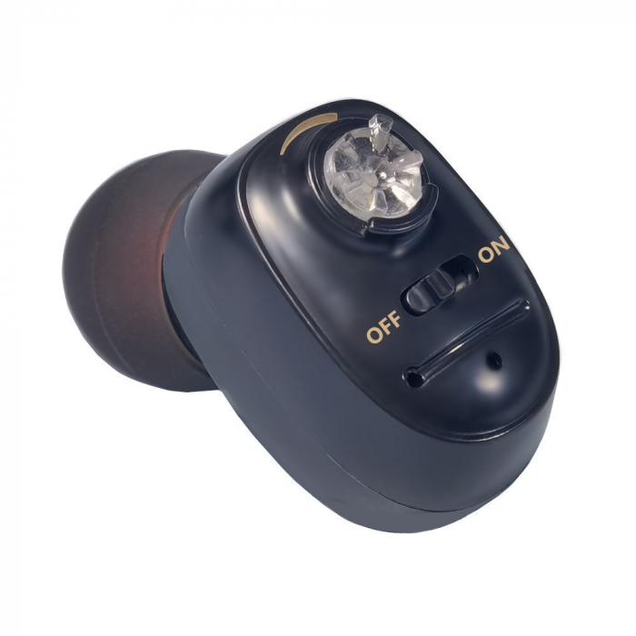 Aparat Auditiv Intraauricular In-Ear, Flippy, Amplificator de sunet pentru Auz, Minuscul Design Nou, 14 x 10 x 3.8 cm, 116 gr, Negru [3]