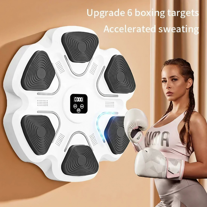 Aparat Box Cu Muzica, Montabil pe Perete, Flippy, Alb, Difuzor, Bluetooth, Iluminare LED, 38 x 27 x 32 cm, Manusi Incluse [4]