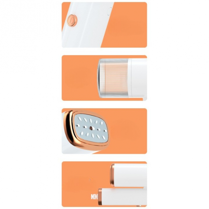 Aparat de Calcat Vertical Portabil cu Abur, Flippy, Putere 1000W, Rezervor de 100 ml, Priza, Functie Anti Calcar si Auto Curatare, Pliabil, 15x17x7.5 cm, Alb [3]