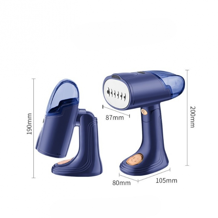 Aparat de Calcat Vertical Portabil cu Abur, Flippy, Putere 1500W, Rezervor Detasabil de 138ml, Priza, Functie Anti Calcar si Auto Curatare, Pliabil, cu Perie, 20x10.5x8 cm, Albastru [9]