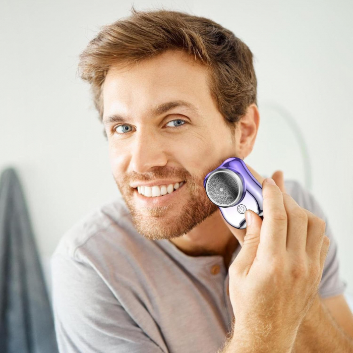 Aparat de Ras Electric, Flippy, Portabil, Incarcare USB Type-C, Autonomie &amp;gt;60 min, 6.5 x 4.5 x 4 cm, 5V, 3.7W, Mov [11]