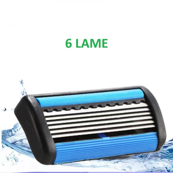 Aparat de Ras Manual, Flippy, din Otel Inoxidabil, Suport Lama + 4 Capete de Schimb Incluse, Cutie pentru Lame, Negru [4]
