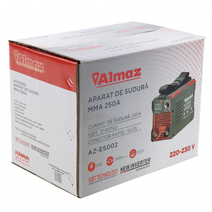 Aparat de sudura Almaz Ez-Es002 MMA 250 A + ochelari protectie + electrozi 2.5x300mm [7]