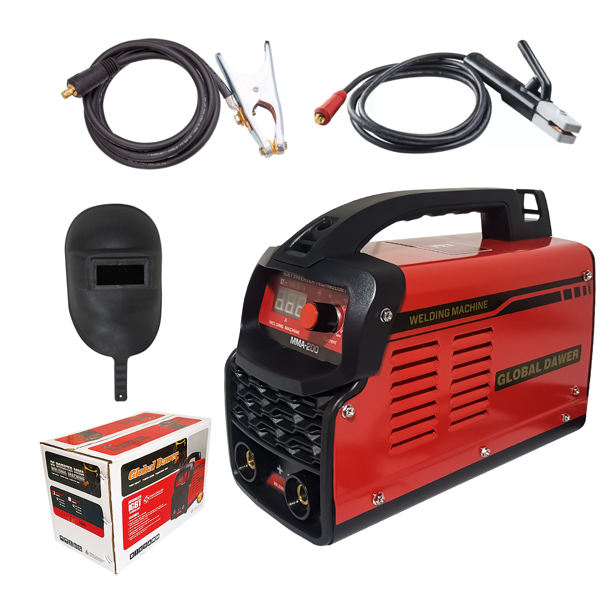 Aparat de sudura tip invertor DDT MMA 200A, diametru electrozi 2mm - 3.2mm, cabluri incluse [2]