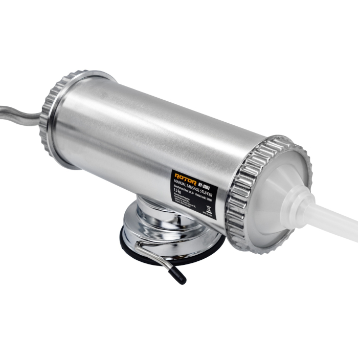 Aparat manual de facut carnati ROTOR RY-2003, 1,5 kg, orizontal, inox alimentar, 3 palnii, fixare pe masa cu ventuza [4]