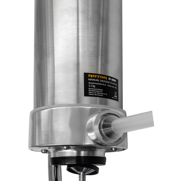Aparat manual de facut carnati ROTOR RY-2006C, vertical, 3,5 kg, inox alimentar, 4 palnii, fixare pe masa cu clema [4]
