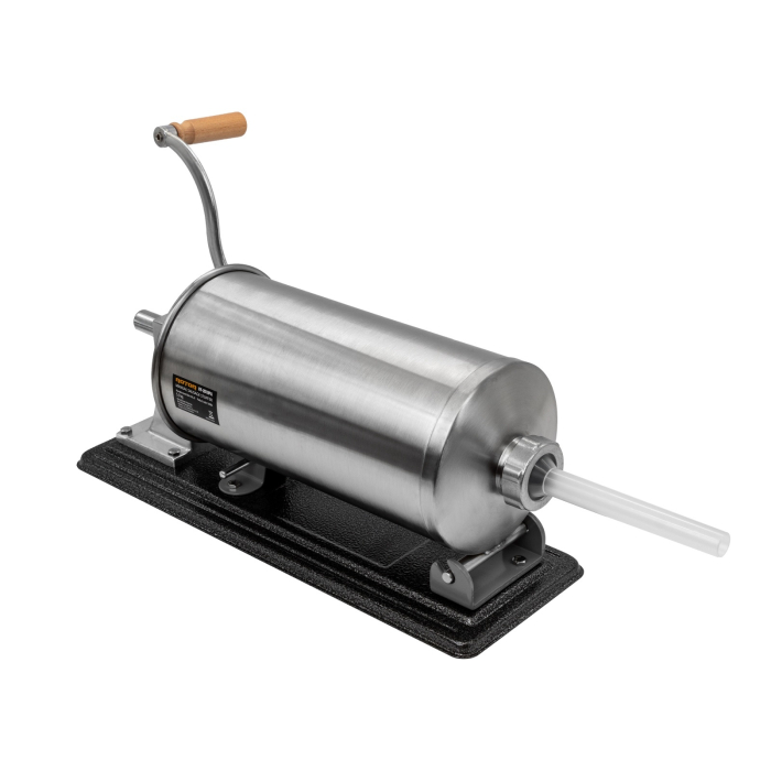 Aparat manual de facut carnati ROTOR RY-2010PA, orizontal, 5,5 kg, cuva rabatabila din inox alimentar, 4 palnii, fixare pe masa cu cleme [2]