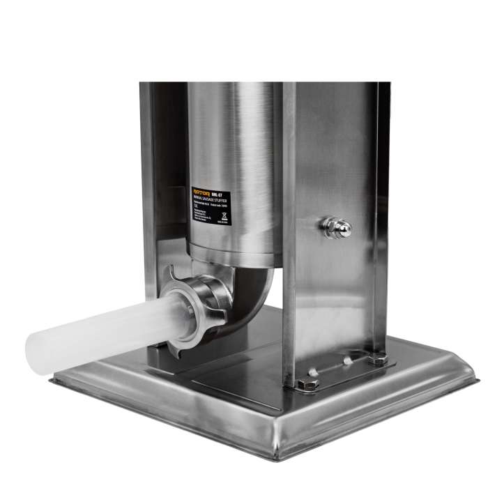 Aparat mecanic de facut carnati ROTOR RML-S7, vertical, 7 L, inox alimentar, cuva basculanta, 6 palnii, actionare prin manivela [5]