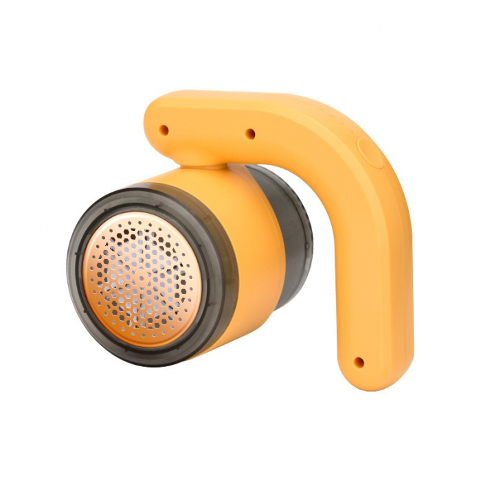 Aparat Pentru Curatat Scame, Par Si Praf, Flippy, cu LED, Pentru Diferite Tipuri De Material, Cu Lame Din Otel Inoxidabil, Compartiment de Depozitare, Maner Reglabil, 11x10.5x8.7 cm, Galben [1]