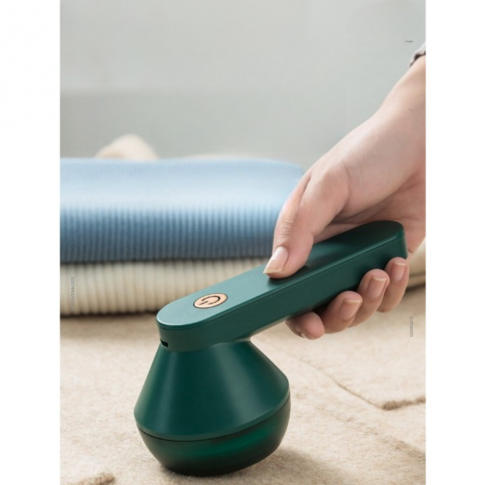 Aparat Pentru Curatat Scame, Par Si Praf, Flippy, Pentru Diferite Tipuri De Material, Cu Lame Din Otel Inoxidabil, Incarcare Prin USB Type-C, Cu Perie De Curatare si Cablu USB Incluse, Verde, 135 x 75 [4]