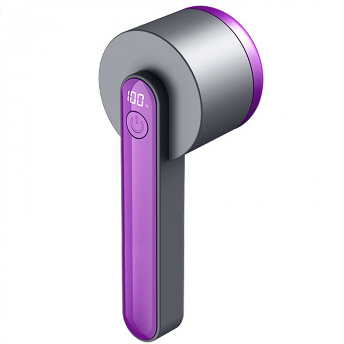 Aparat Pentru Curatat Scame, Par Si Praf, Flippy, Trimmer pentru Diferite Tipuri De Material, Cu Lame Din Otel Inoxidabil, Maner Ergonomic, Incarcare Prin USB, Negru Mov [1]