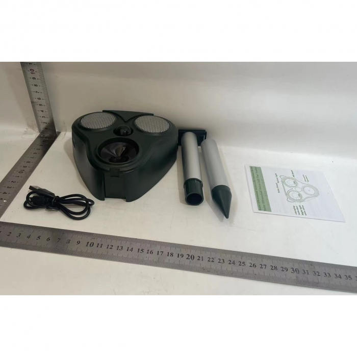 Lichidare Aparat Solar LED cu Ultrasunete, Flippy, Repelent pentru Animale Mari si Mici, Lumina Rosie si Alba, Anti Rozatoare, Anti Insecte, Frecventa 13.5KHZ-65 KHZ, Senzor PIR, 13 x 14.7 x 24.5 cm,  [2]