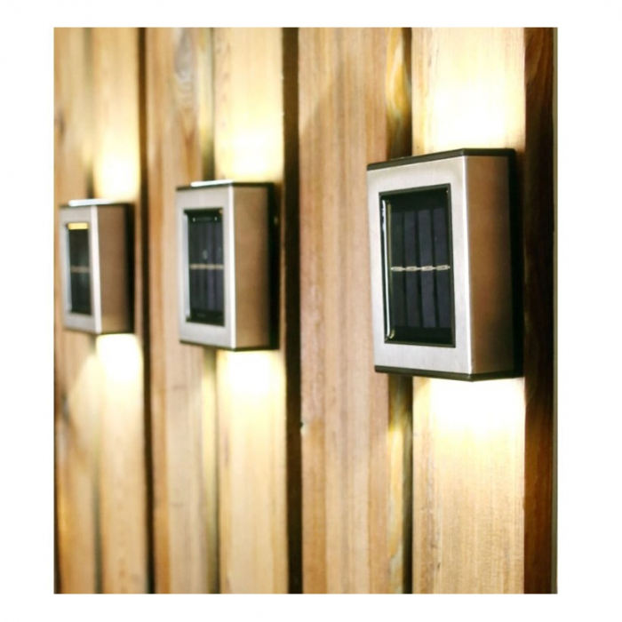 Aplica solara LED Flippy, ABS/Policarbonat, rezistenta la apa IP65, pentru trepte, borduri, terasa, 1.2V, 600mah, 10 x 7.5 x 3 cm, lumina alb calda, negru [4]