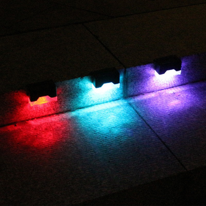 Aplica solara LED Flippy, ABS/Policarbonat, rezistenta la apa IP65, pentru trepte, borduri, terasa, 1.2V, 600mah, 7.9 x 5 cm, lumina multicolora, negru [5]