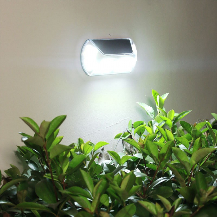 Aplica solara LED SMD pentru perete Flippy, cu senzor de miscare, dreptunghiulara, IP44, luminozitate mare 40 LED-uri, 3.7V, 1200mah, autonomie 8 ore, 19.2 x 8.9 cm, alb rece [3]