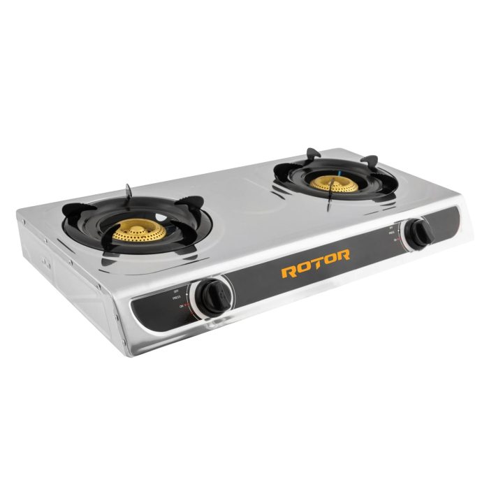 Aragaz cu 2 arzatoare si aprindere piezoelectrica pe gaz ROTOR RTG-4602IN, 4600W, GPL [2]