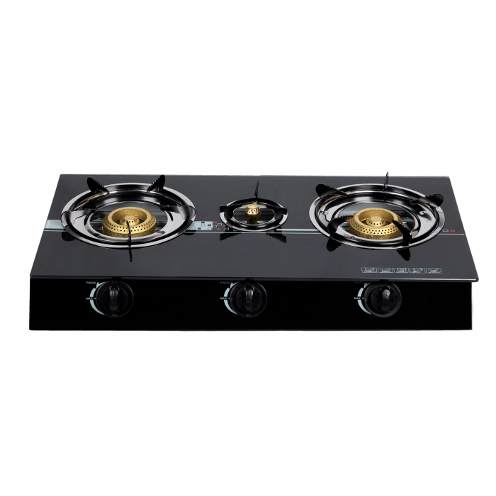 Produs deteriorat!! *Top favorite* Aragaz din sticla securizata, 3 ochiuri, aprindere pe quartz [2]