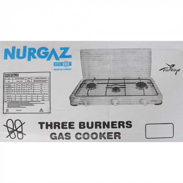 Aragaz maro, 3 ochiuri + Kit reglabil gpl RH-10 + Tub flex 2M+2 Coliere [2]
