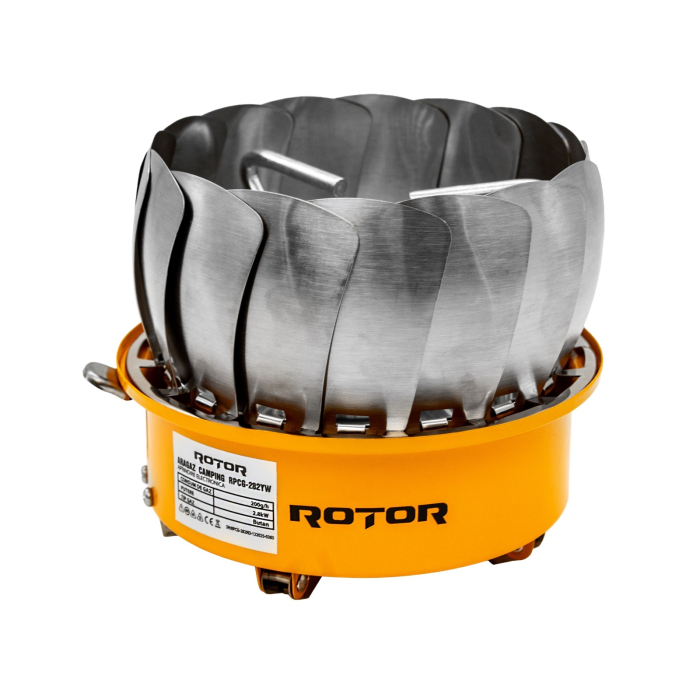 Arzator portabil rezistent la vant cu aprindere electronica ROTOR RPCG-282YW, 2.8 kW, butan, consum 200 g/h [3]