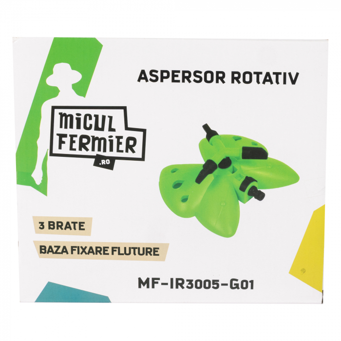 Aspersor rotativ Micul Fermier, 3 brate, baza fluture G01 [2]