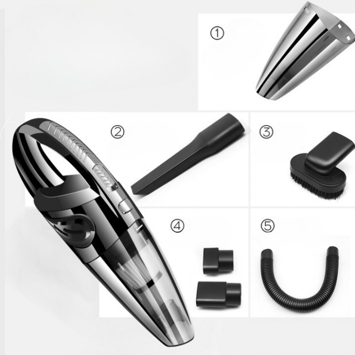 Aspirator de Mana Portabil Turbo, Flippy, pentru Uz Caznic sau Auto, Functie de Aspirare Umeda si Uscata, Incarcare USB, 32.000 rot/min, Putere 120W, Aspirare cu Vid de 4 Bar, 5 Accesorii pentru Spati [3]