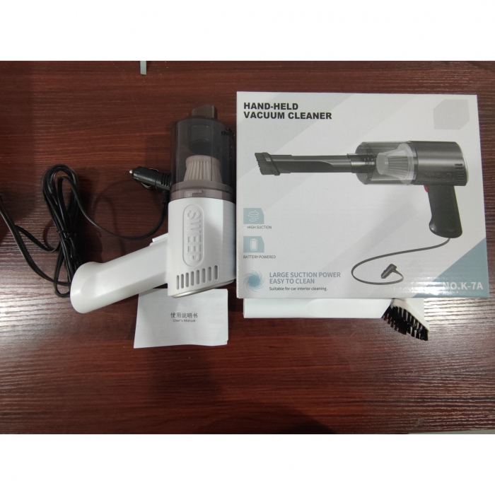 Aspirator Portabil Auto, Flippy, Tip Pistol K7A, Pentru Casa si Masina, Cablu Auto, 36 x 17 cm, Alb [6]