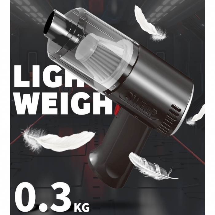 Aspirator Portabil Auto, Flippy, Tip Pistol K7A, Pentru Casa si Masina, Cablu Auto, 36 x 17 cm, Negru [9]
