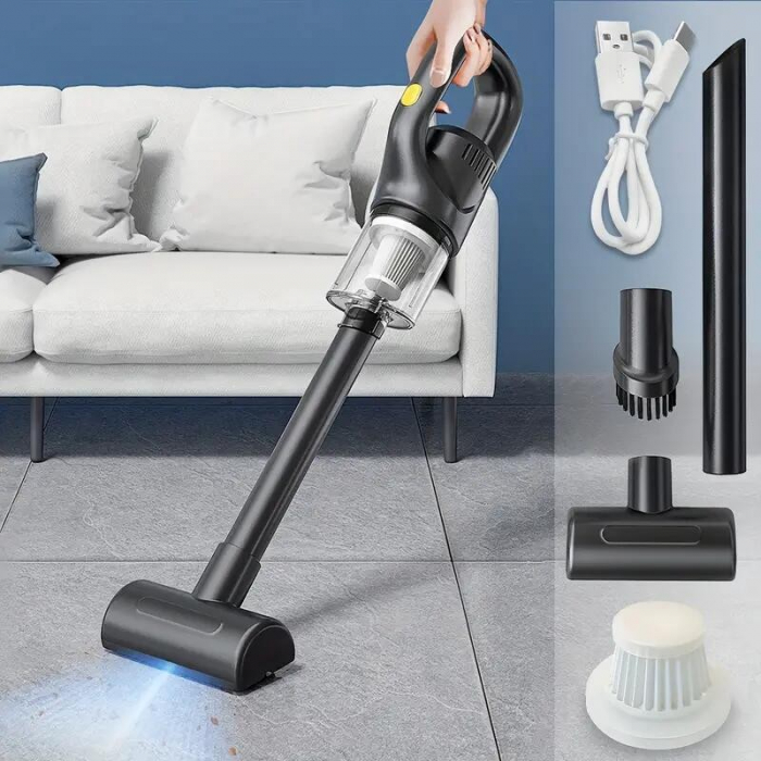 Aspirator Portabil fara Fir, Flippy, Incarcare USB, Pentru Casa si Masina, Autonomie 45 min, Negru [3]
