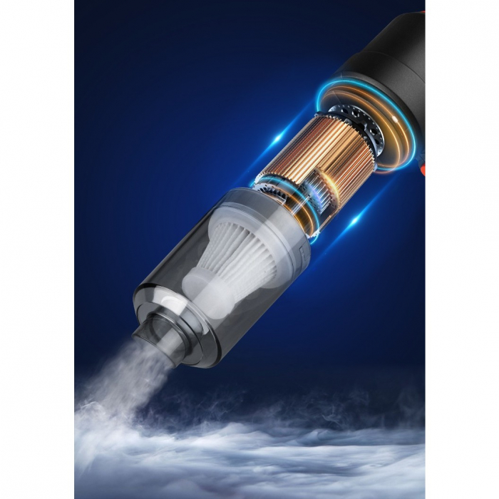 Aspirator Portabil fara Fir, Flippy, Tip Pistol 2 in 1, Suflare si Aspirare, Incarcare USB, Pentru Casa si Masina, Autonomie 30 min, Negru [4]