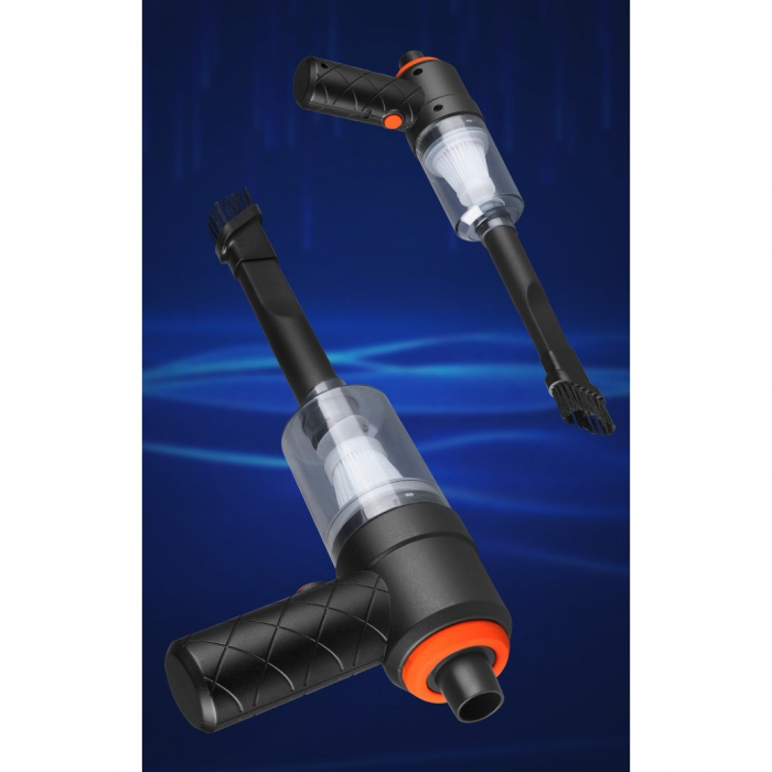 Aspirator Portabil fara Fir, Flippy, Tip Pistol 2 in 1, Suflare si Aspirare, Incarcare USB, Pentru Casa si Masina, Autonomie 30 min, Negru [3]