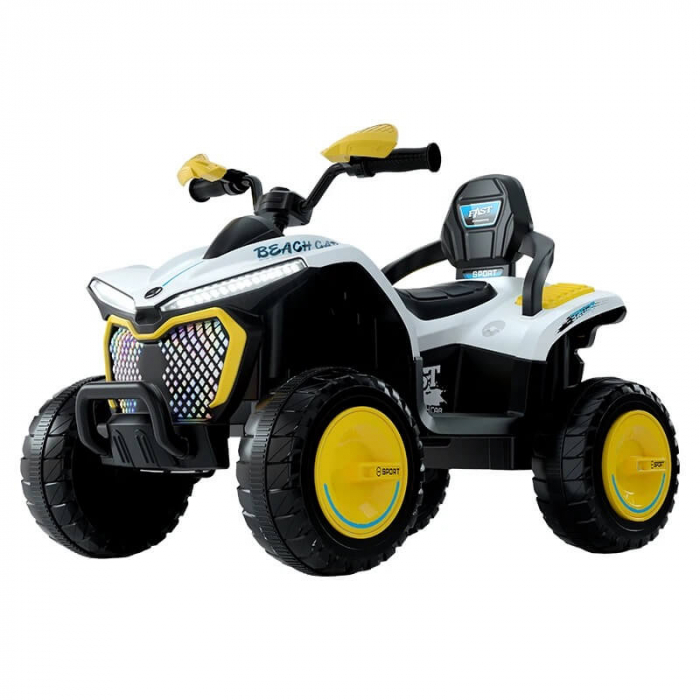 ATV electric pentru copii 2-8ani, cu telecomanda, 4 motoare, lumini LED, sezut din piele, JUMBO Size - Model XSD288 Galben [1]