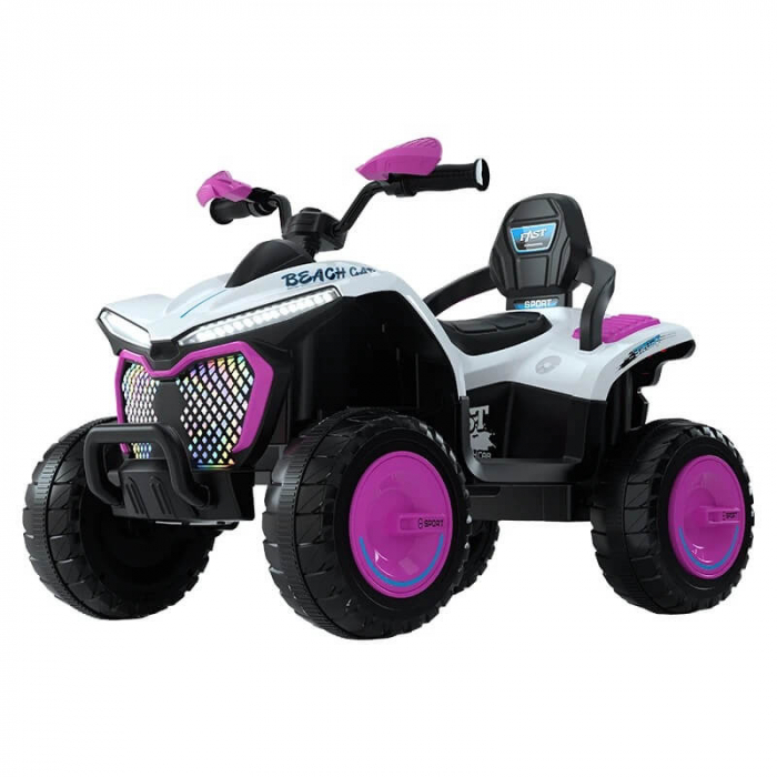 ATV electric pentru copii 2-8ani, cu telecomanda, 4 motoare, lumini LED, sezut din piele, JUMBO Size - Model XSD288 Roz [1]
