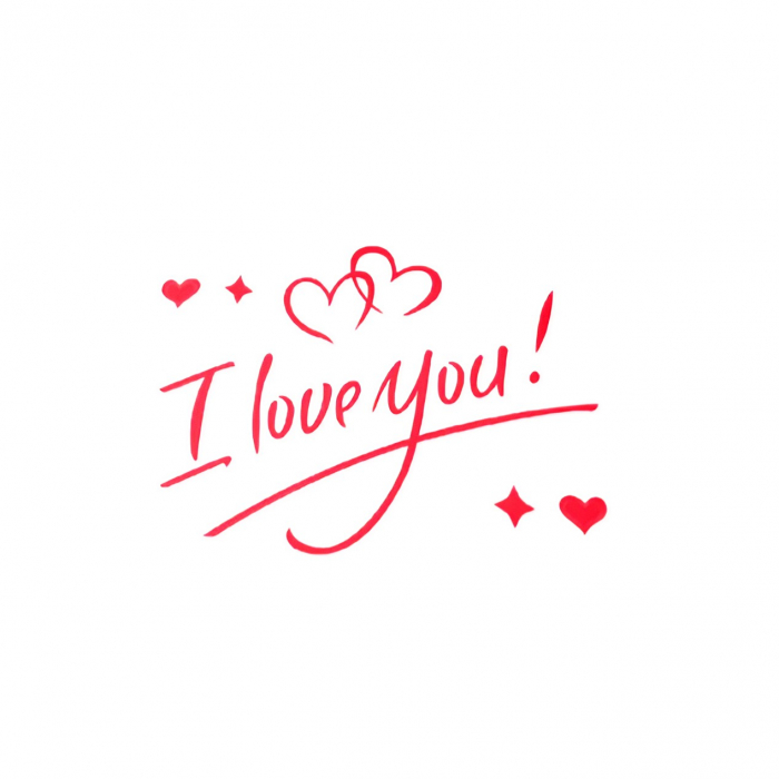 Autocolant I love You, Flippy, Tematica Iubire, 21x29 cm, Rosu [1]