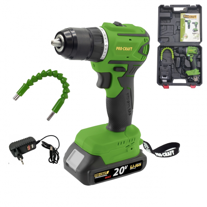 Autofiletanta pe acumulator PROCRAFT PA18LiN, 20 V DC, 2 Ah, 0-600/0-2100 rpm [5]
