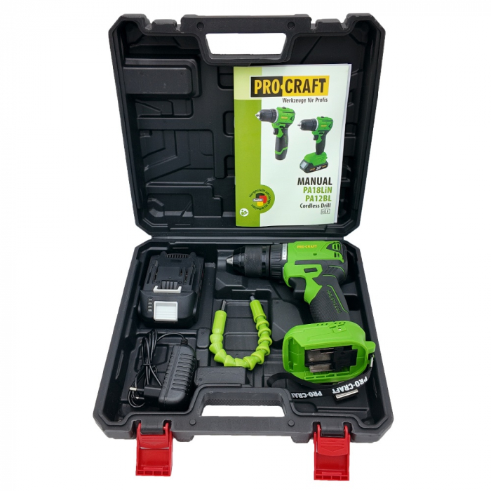 Autofiletanta pe acumulator PROCRAFT PA18LiN, 20 V DC, 2 Ah, 0-600/0-2100 rpm [7]