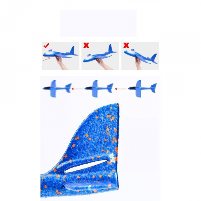 Avion planor din polistiren in punga , lungime 47 cm , Rosu , Flippy [4]