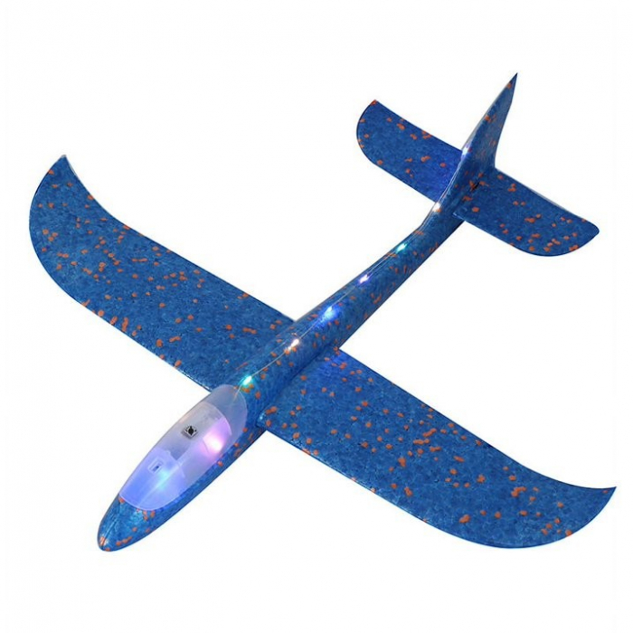 Avion Planor Flippy, cu Lumini pe Toata Lungimea, din Poliester, 48 cm, Albastru [1]