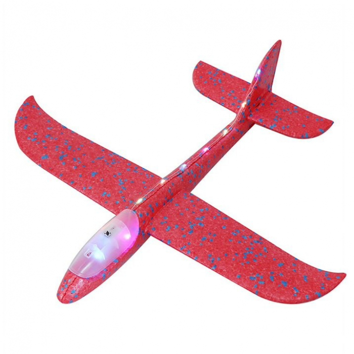 Avion Planor Flippy, cu Lumini pe Toata Lungimea, din Poliester, 48 cm, Rosu [1]
