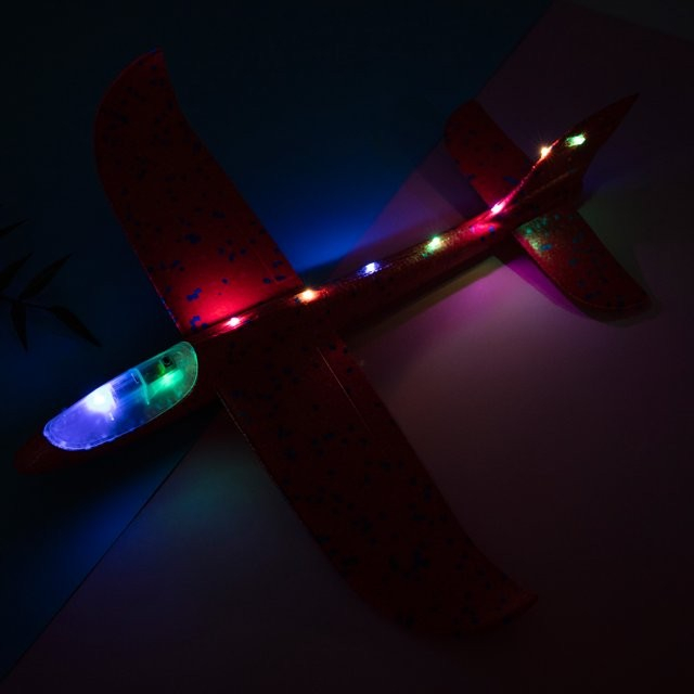 Avion Planor Flippy, cu Lumini pe Toata Lungimea, din Poliester, 48 cm, Rosu [4]
