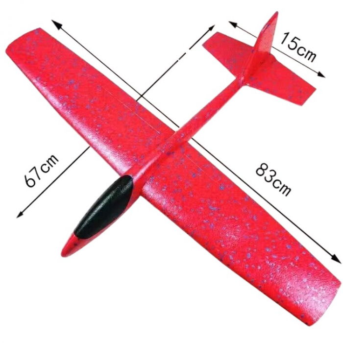 Avion Planor Flippy, din Polistiren, Lungime 84 cm , Jucarie Recreativa, Cascadorii, Rosu [2]