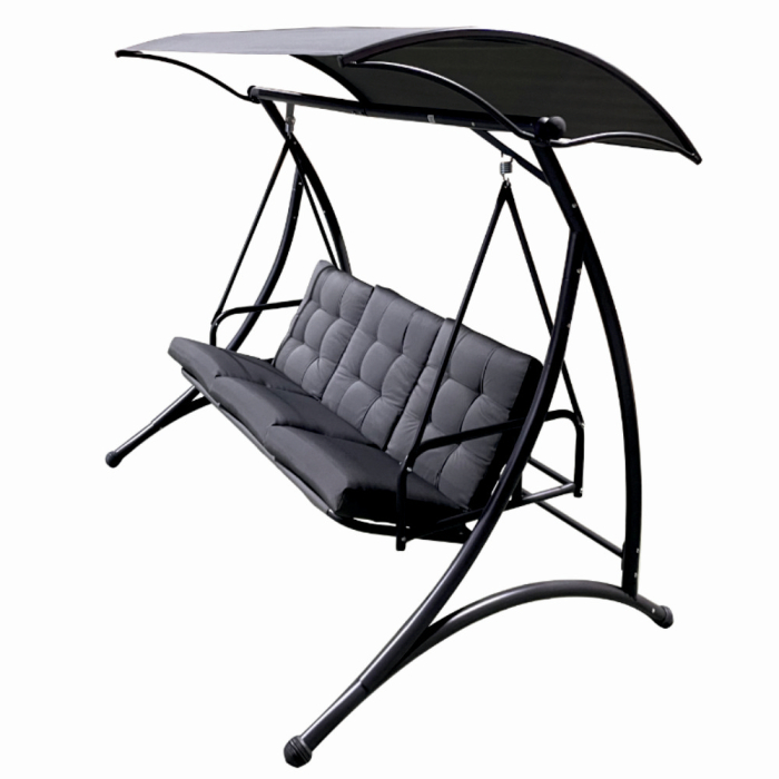 Balansoar pentru terasa/gradina cu acoperis KLUGMEISTER KJF4959, cu perne incluse, dimensiuni 198x133x178 cm, culoare gri [2]