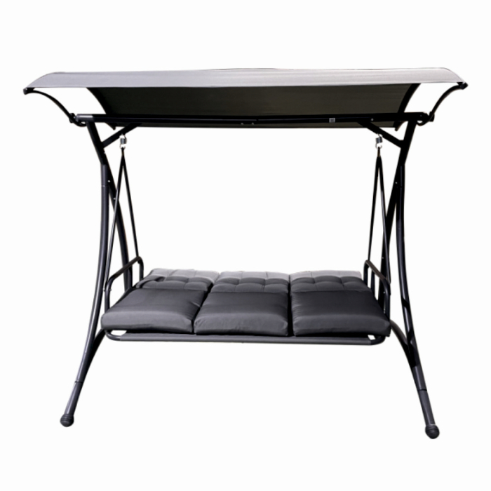 Balansoar pentru terasa/gradina cu acoperis KLUGMEISTER KJF4959, cu perne incluse, dimensiuni 198x133x178 cm, culoare gri [1]