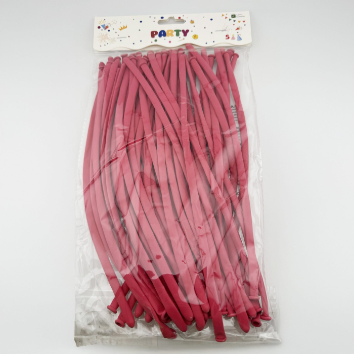 Baloane de Modelaj, Flippy, Set 50 bucati, Model Standard, din Latex, 30 x 1.5 cm, 1.8 g per unitate, pana la 150 cm, Fucsia [3]