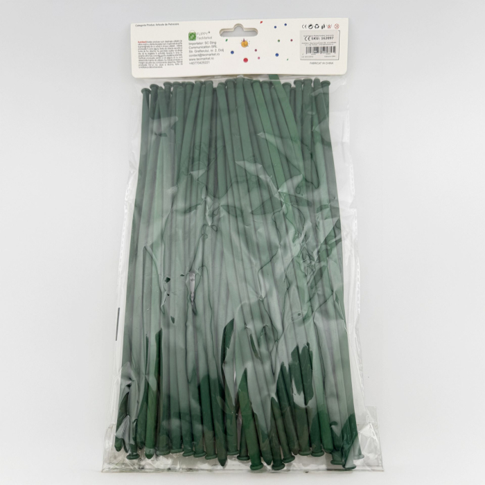 Baloane de Modelaj, Flippy, Set 50 bucati, Model Standard, din Latex, 30 x 1.5 cm, 1.8 g per unitate, pana la 150 cm, Verde [4]
