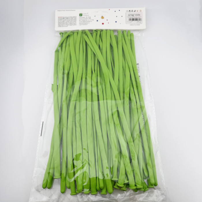 Baloane de Modelaj, Flippy, Set 50 bucati, Model Standard, din Latex, 30 x 1.5 cm, 1.8 g per unitate, pana la 150 cm, Verde deschis [4]